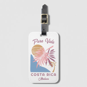 Etiqueta Para Maletas Nombre personalizado Costa Rica Motto Pura Vida