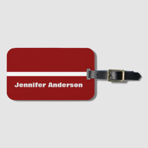 Etiqueta Para Maletas Nombre personalizado de color rojo oscuro