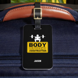 Etiqueta Para Maletas Nombre personalizado de cuerpo bajo construcción