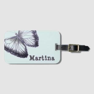 Etiqueta Para Maletas Nombre personalizado de diseño de mariposa