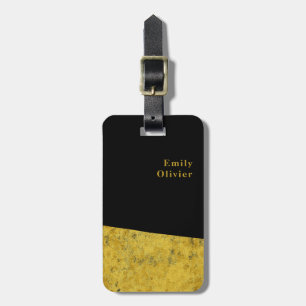 Etiqueta Para Maletas Nombre personalizado de diseño Minimalista dorado