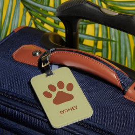 Etiqueta Para Maletas Nombre personalizado de la pepita de perro marrón