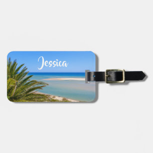 Etiqueta Para Maletas Nombre personalizado de la playa y el paisaje mari
