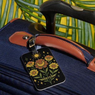 Etiqueta Para Maletas Nombre personalizado de las flores folclóricas mís
