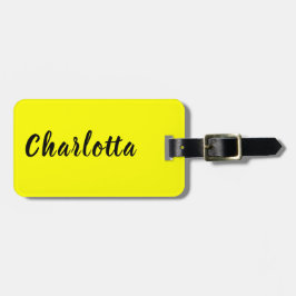 Etiqueta Para Maletas Nombre personalizado de negro | Color amarillo neó