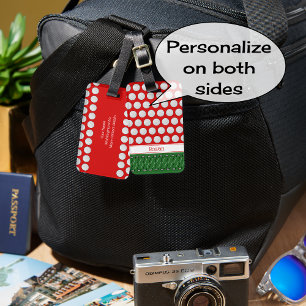 Etiqueta Para Maletas nombre personalizado de patrón con temática de gol