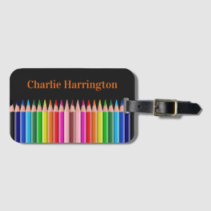 Etiqueta Para Maletas Nombre personalizado de Pencillos de color