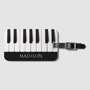 Etiqueta Para Maletas Nombre personalizado de Piano Keys