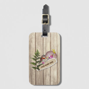 Etiqueta Para Maletas Nombre personalizado de pintura de aceite de mader