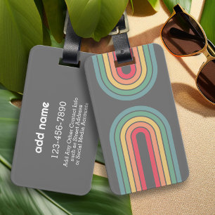 Etiqueta Para Maletas Nombre personalizado del arco de línea retro Paste