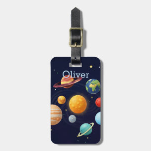Etiqueta Para Maletas Nombre Personalizado del Espacio Exterior del Sist