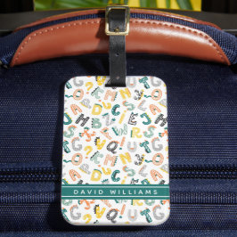 Etiqueta Para Maletas Nombre personalizado del patrón de alfabeto de din