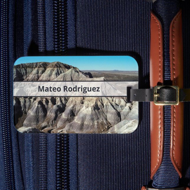 Etiqueta Para Maletas Nombre personalizado Desert Mountain Landscape Pho (Anverso In Situ 4)