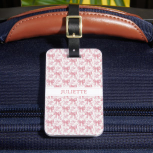Etiqueta Para Maletas Nombre Personalizado Elegante Floral Floral Rubor 