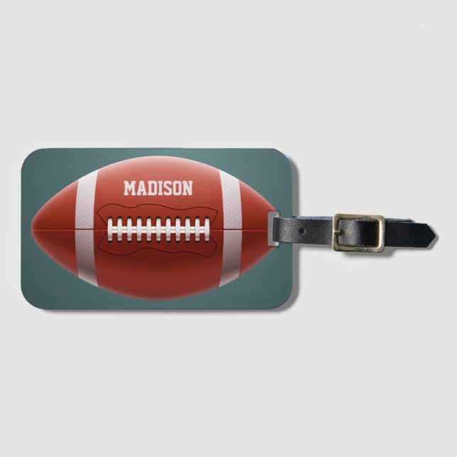 Etiqueta Para Maletas Nombre personalizado Fútbol (Anverso horizontal)