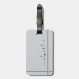 Etiqueta Para Maletas Nombre personalizado gris claro