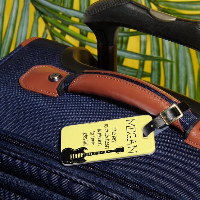 Etiqueta Para Maletas Nombre personalizado Guitarra eléctrica mínima mod (Anverso In situ 3)