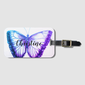 Etiqueta Para Maletas Nombre personalizado Hermosa mariposa