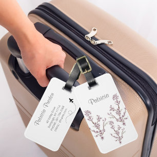 Etiqueta Para Maletas Nombre personalizado Hermoso florecimiento de cere