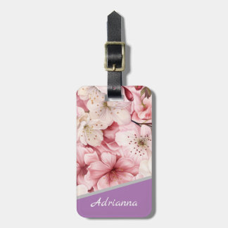 Etiqueta Para Maletas Nombre personalizado Hermoso Sakura Blossom Rosa