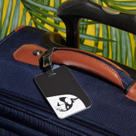 Etiqueta Para Maletas Nombre personalizado Hola Golf blanco y negro