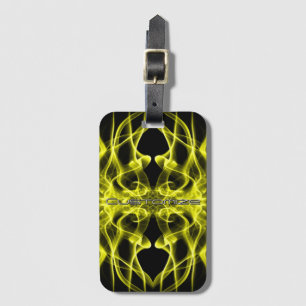 Etiqueta Para Maletas Nombre personalizado humo amarillo simétrico negro