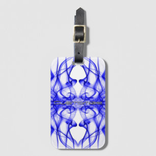 Etiqueta Para Maletas Nombre personalizado humo azul simétrico blanco