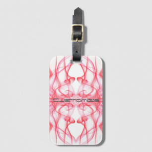 Etiqueta Para Maletas Nombre personalizado humo rojo simétrico blanco