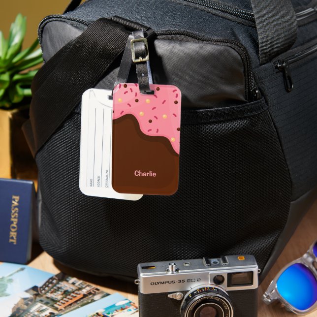 Etiqueta Para Maletas Nombre personalizado Ice Cream Popsicle (Anverso & Reverso)