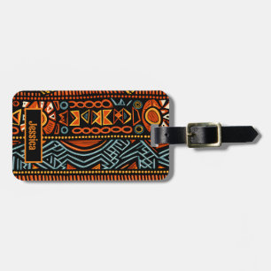 Etiqueta Para Maletas Nombre personalizado impresión africana