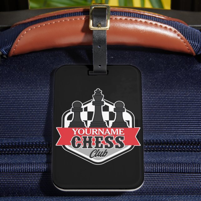 Etiqueta Para Maletas NOMBRE personalizado Jaque mate de ajedrez (Anverso In situ 2)