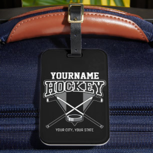 Etiqueta Para Maletas NOMBRE personalizado Jugador de hockey Equipo de p