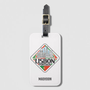 Etiqueta Para Maletas Nombre personalizado Lisboa Portugal