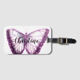 Etiqueta Para Maletas Nombre personalizado mariposa hermosa