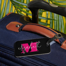 Etiqueta Para Maletas Nombre personalizado monograma moderno