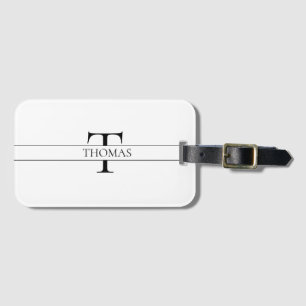 Etiqueta Para Maletas Nombre personalizado monogramado elegante