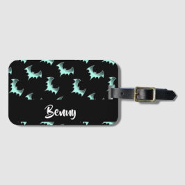Etiqueta Para Maletas Nombre personalizado murciélagos azules