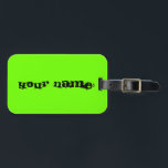 Etiqueta Para Maletas Nombre personalizado Neón fluorescente brillante v<br><div class="desc">Personalizar de billetera Personalizado verde neón fluorescente brillante personalizada con su nombre o mensaje de su elección</div>