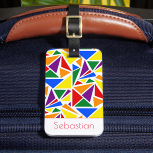 Etiqueta Para Maletas Nombre personalizado Resumen de colores del orgull