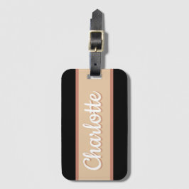 Etiqueta Para Maletas Nombre Personalizado Retro a Rayas
