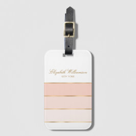 Etiqueta Para Maletas Nombre personalizado Rubor Pink Gold