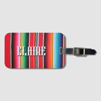 Etiqueta Para Maletas Nombre personalizado Serape México – Poncho mexica