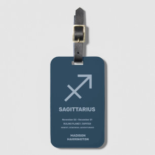 Etiqueta Para Maletas Nombre personalizado / Texto Rótulo zodiaco Sagitt