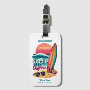 Etiqueta Para Maletas Nombre personalizado / Texto Surfing de California