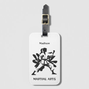 Etiqueta Para Maletas Nombre personalizado, texto y color artes marciale