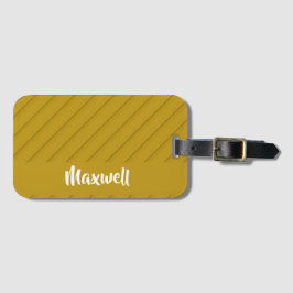 Etiqueta Para Maletas Nombre personalizado texturizado en diagonal marró