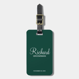 Etiqueta Para Maletas Nombre personalizado y Groomsman de monograma