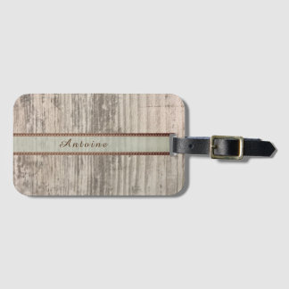 Etiqueta Para Maletas Nombre personalizado Zen Bandas de grano de madera