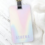 Etiqueta Para Maletas Nombre suave color arcoiris moderno minimalista<br><div class="desc">Etiqueta de equipajes de moda con un suave fondo de arcoiris pastel y tu nombre en morado claro.</div>
