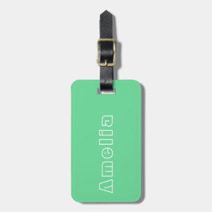 Etiqueta Para Maletas Nombre Verde Brillante Moderno Simple